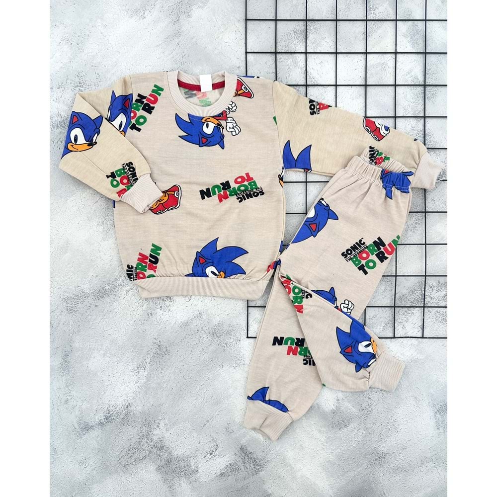 KARAKTERLİ 1702 SONİC İÇİ PAMUKLU TAKIM - KAHVE - 1 YAŞ