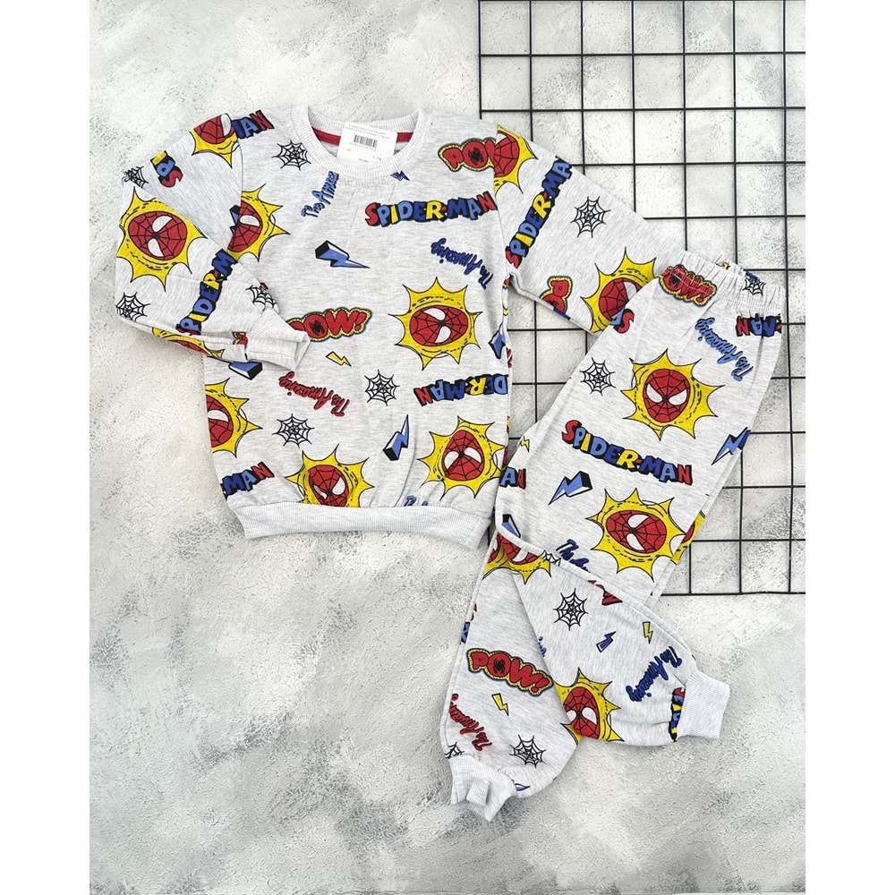 KARAKTERLİ 1711 AMAZİNG SPİDERMAN İÇİ PAMUKLU TAKIM - GRİ - 7 YAŞ