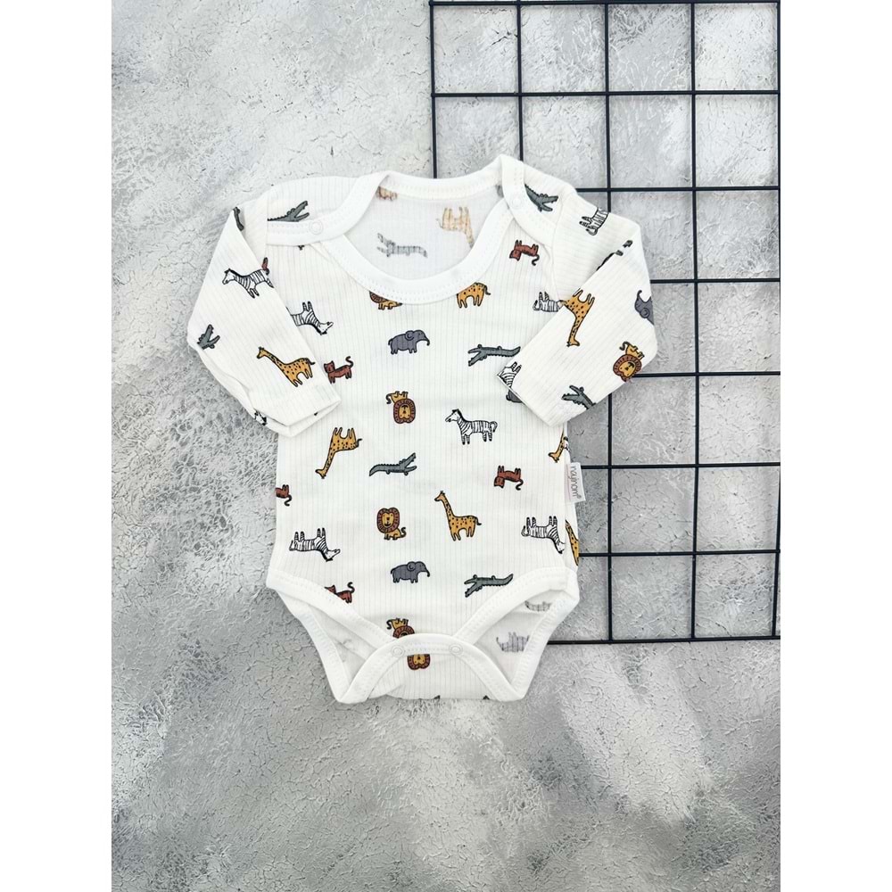 NAYİNOM 2816 HAYVANLAR UZUNKOL ÇITÇITLI BADİ - KREM - 3 YAŞ