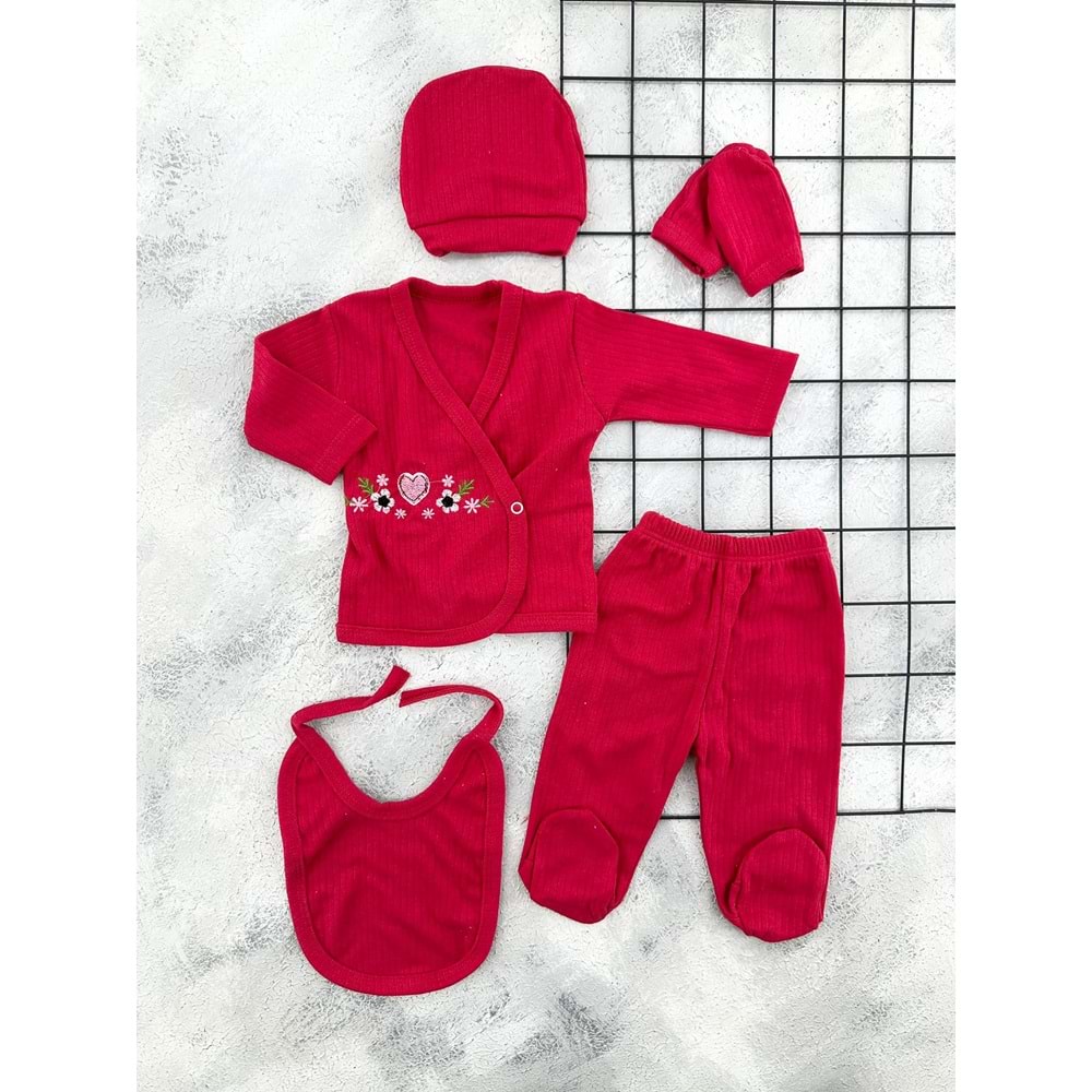 MİNİK 1005 ÇİÇEK NAKIŞLI 5 Lİ ZIBIN SET