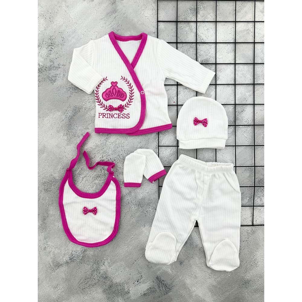 MİNİK 1001 PRİNCESS NAKIŞLI 5 Lİ ZIBIN SET