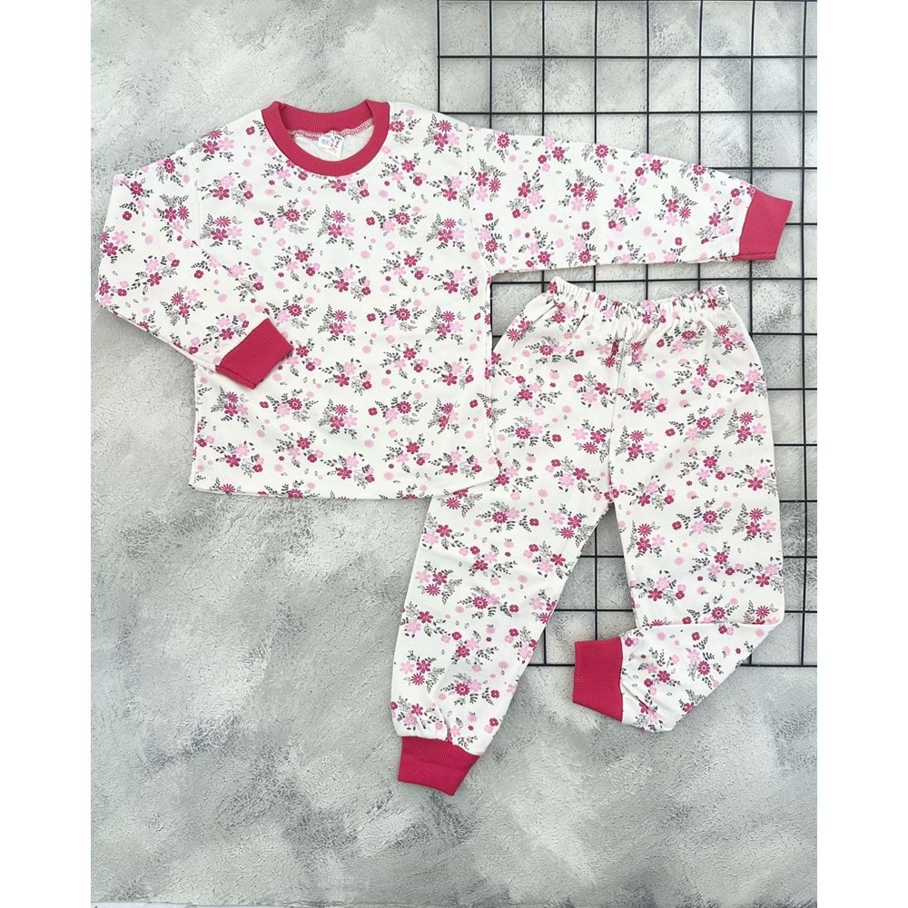 ÇUM ÇUM 1314 ÇİÇEKLİ PİJAMA TAKIM - FUŞYA - 6 YAŞ