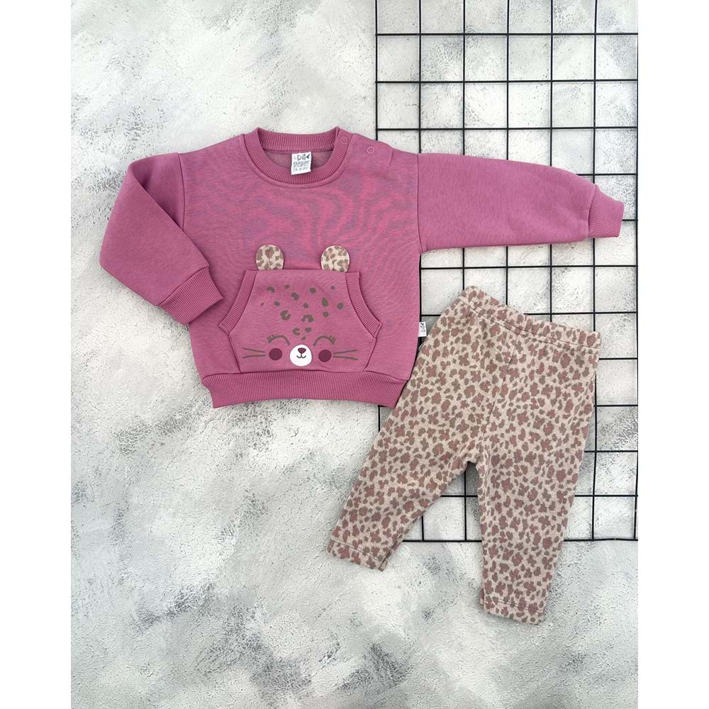 NAZAR 25968 LEOPAR DESENLİ 3 İP TAKIM - MÜRDÜM - 9 AY