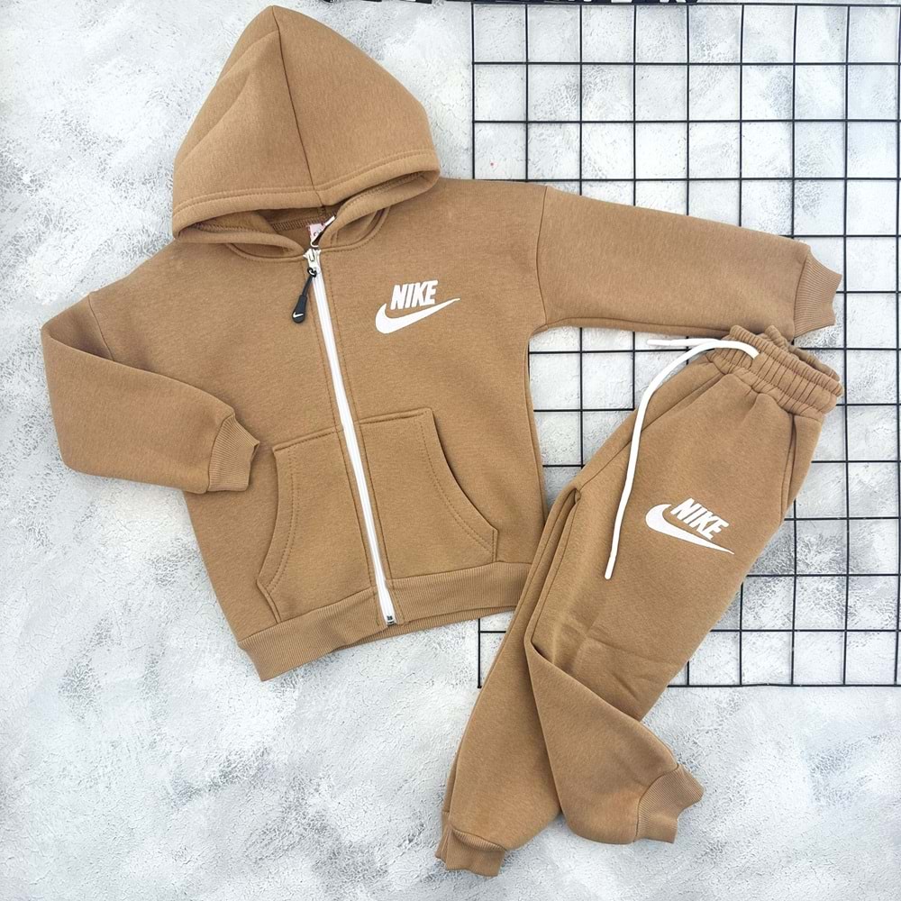 CİCİBOM 1937 KAPÜŞONLU 3 İP HIRKA TAKIM - KAHVE - 5-6 YAŞ