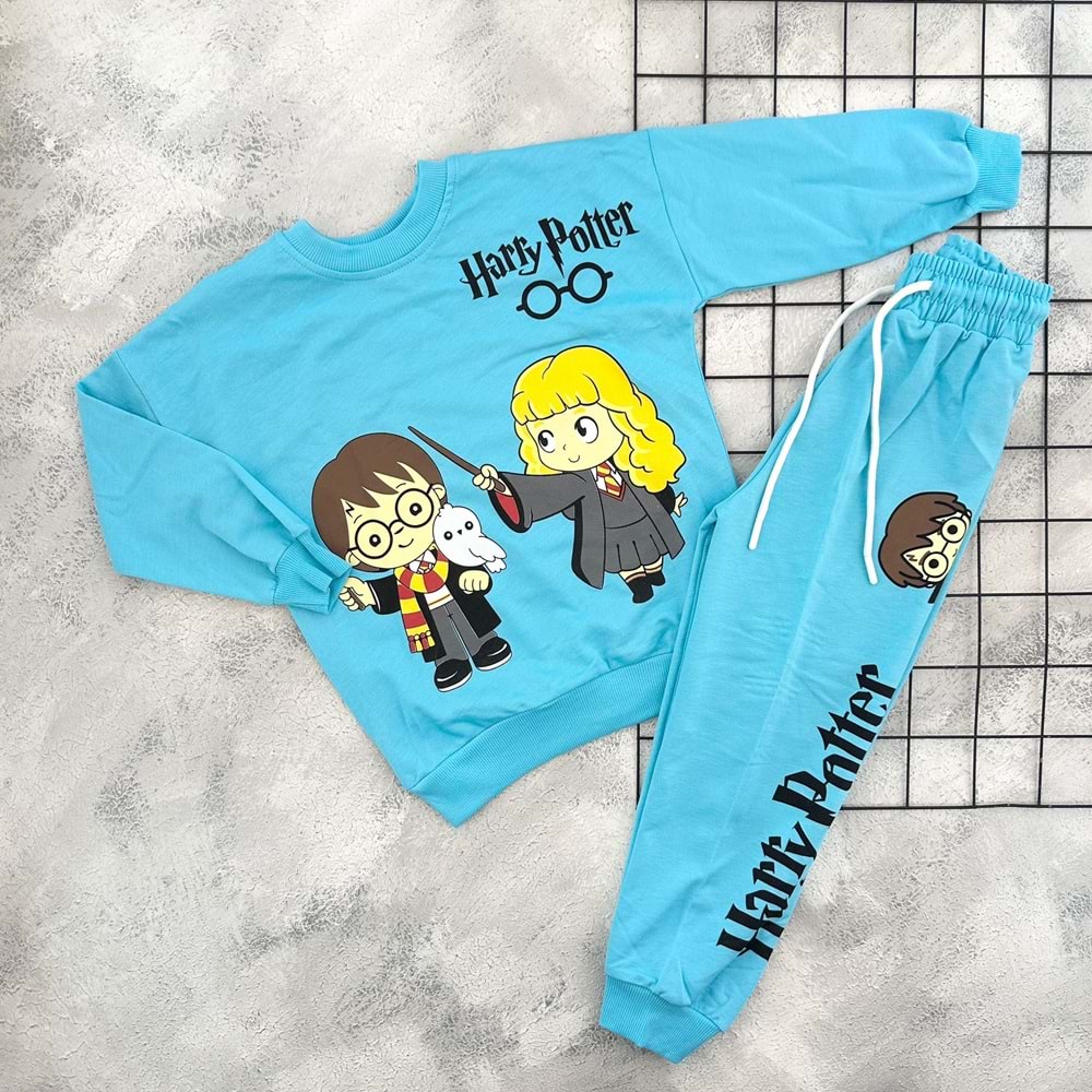 CİCİBOM 1946 HARRY POTTER BASKILI MEVSİMLİK TAKIM - TURKUAZ - 7-8 YAŞ