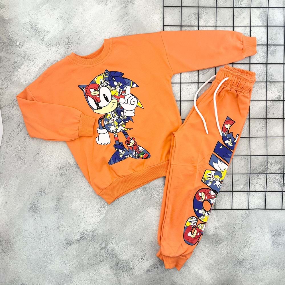 CİCİBOM 1948 SONİC BASKILI MEVSİMLİK TAKIM - TURUNCU - 3-4 YAŞ