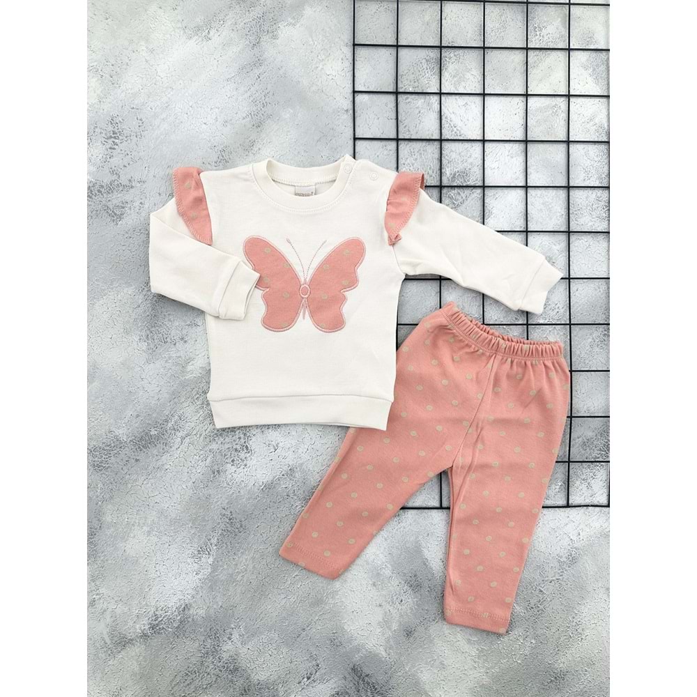 NİKUBY 45268 KELEBEK NAKIŞLI MEVSİMLİK TAKIM - SOMON - 12 AY