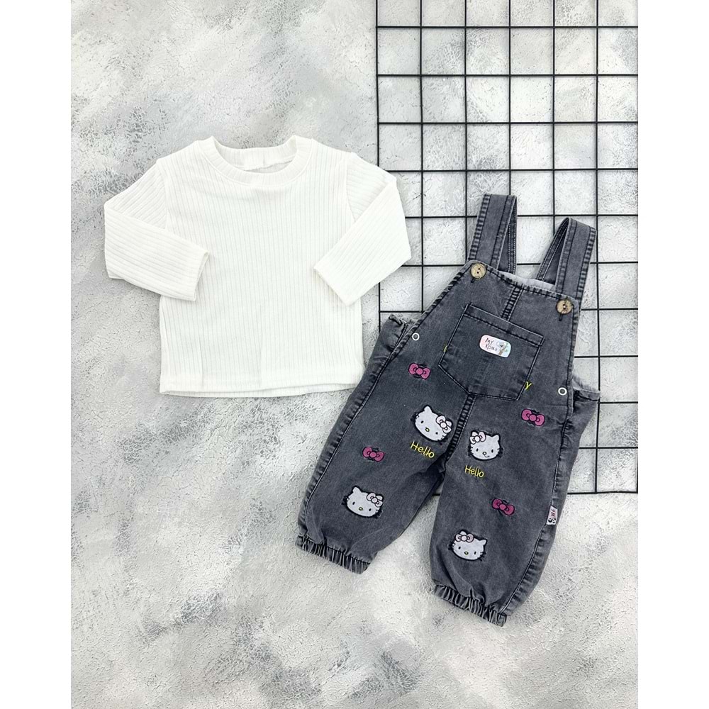 MY KOALA 0615 HELLO KİTTY NAKIŞLI KOT BAHÇIVAN - FÜME - 9 AY