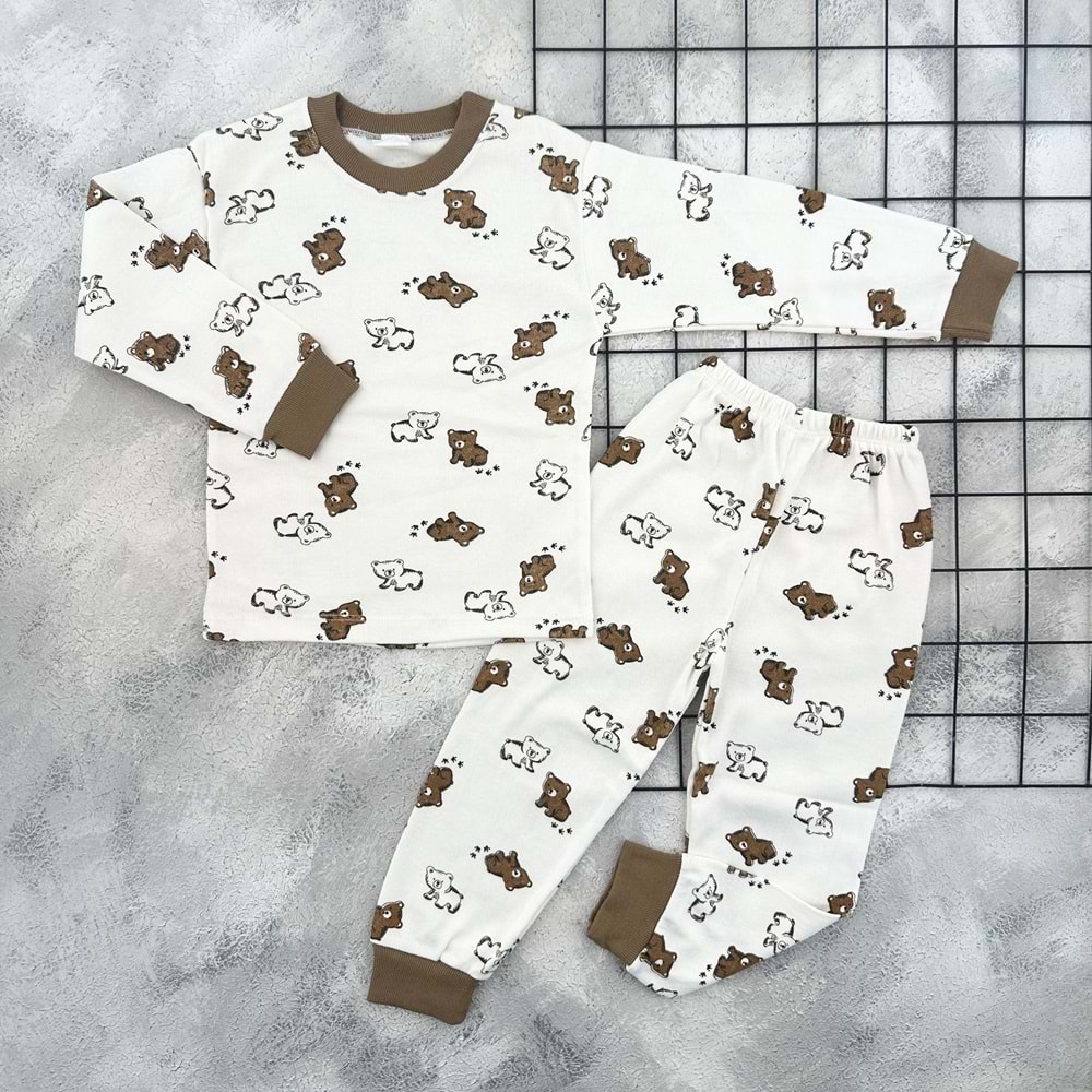 ÇUM ÇUM 1312 DAĞ AYISI PİJAMA TAKIM - KAHVE - 5 YAŞ