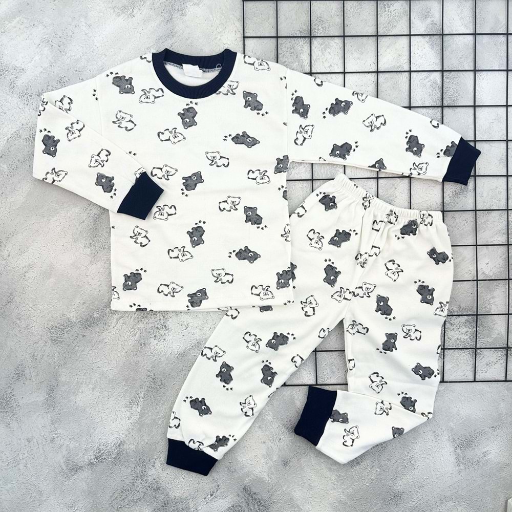 ÇUM ÇUM 1312 DAĞ AYISI PİJAMA TAKIM - SİYAH - 5 YAŞ