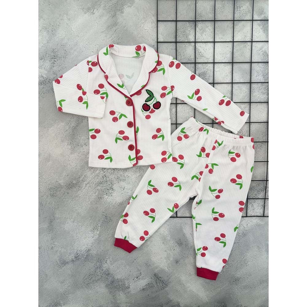 POLİFON 4026 KİRAZLAR PİJAMA TAKIM - KIRMIZI - 5 YAŞ