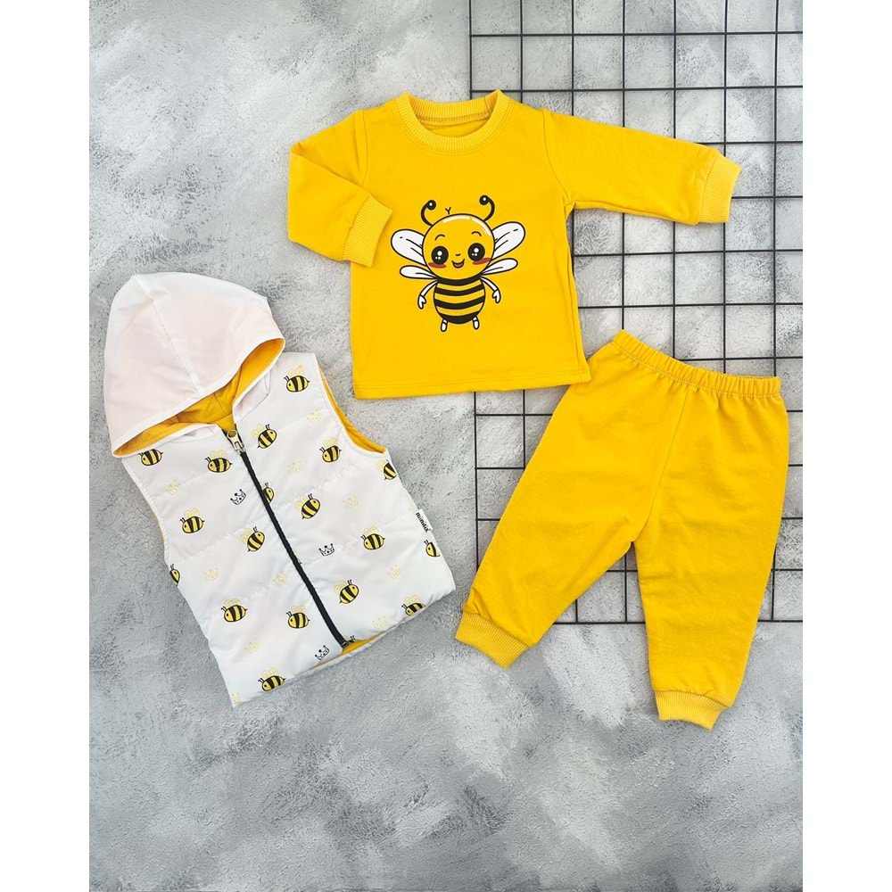 MİNİTİX 24442 ARILI ŞİŞME YELEK TAKIM - BEYAZ - 9 AY