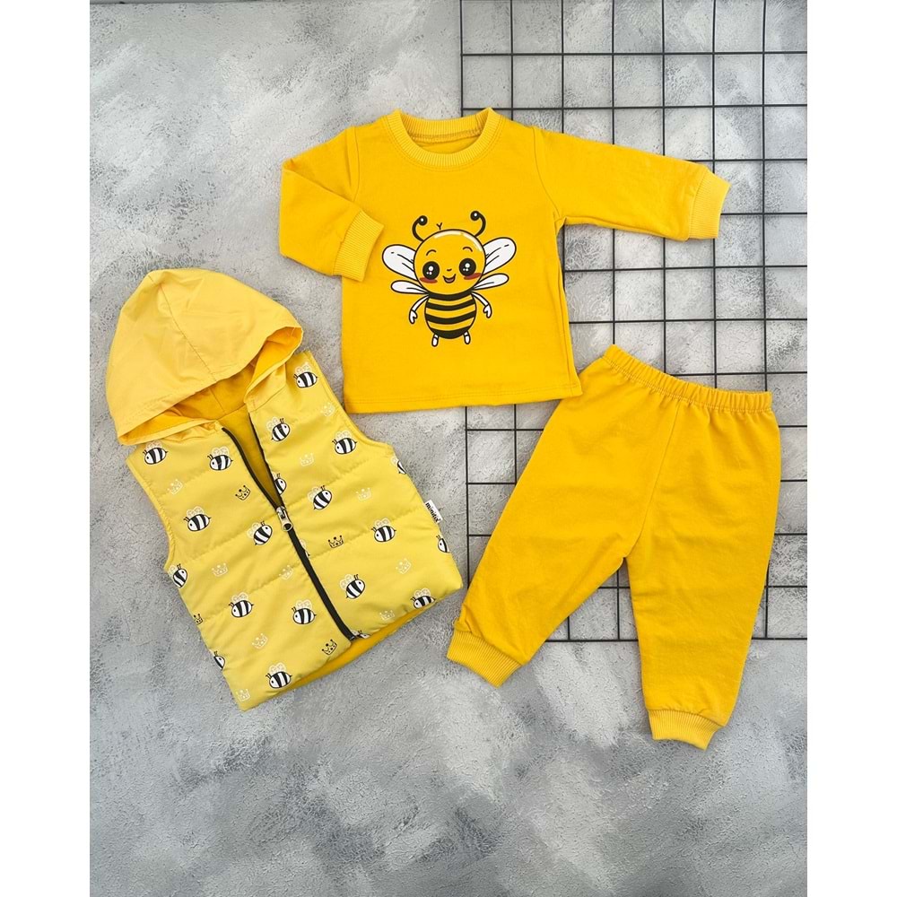 MİNİTİX 24442 ARILI ŞİŞME YELEK TAKIM - SARI - 18 AY