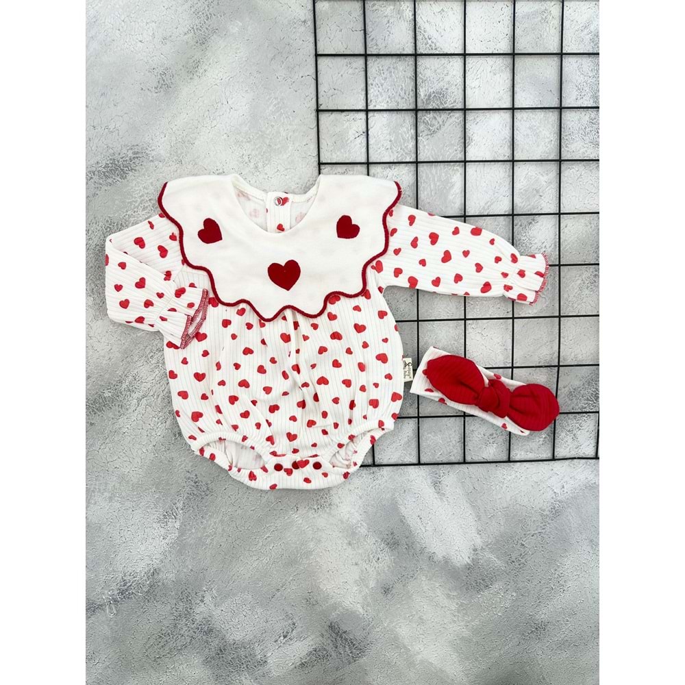 COŞAY 0077 KALP NAKIŞLI ROMPER
