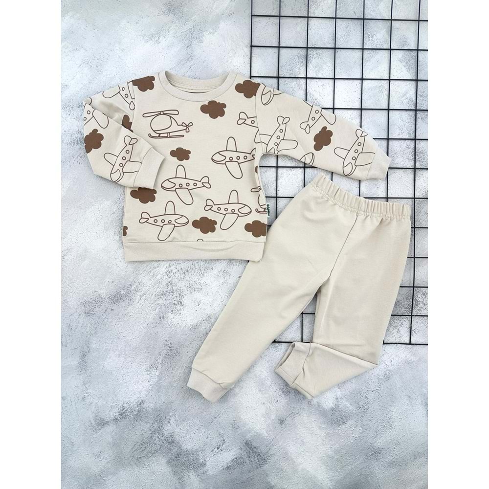 BAMBU 4513 UÇAK BASKILI MEVSİMLİK TAKIM