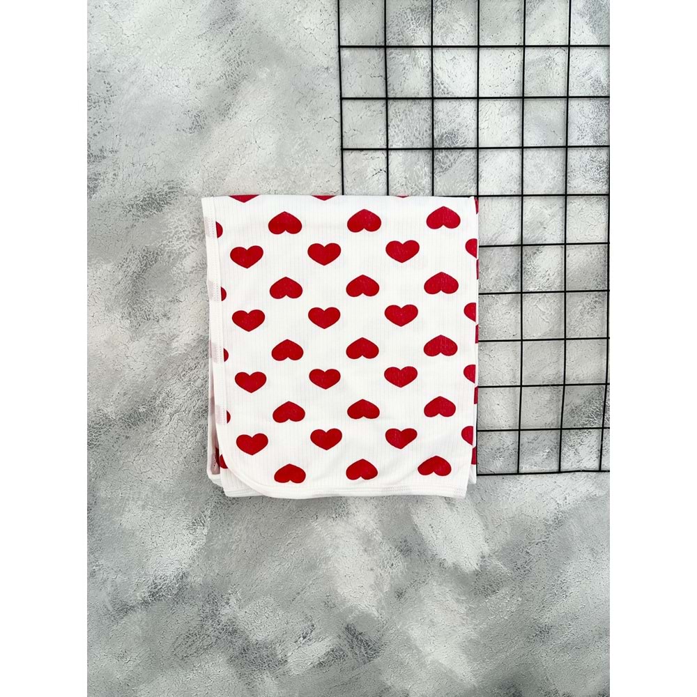 BERÇO 4555 KIRMIZI KALP ÇİFT KAT KUNDAK