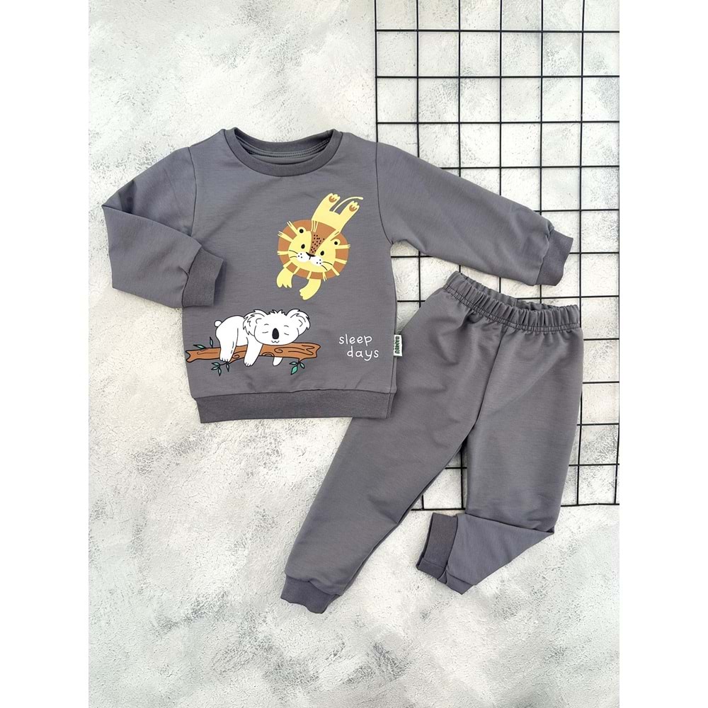 BAMBU 4521 KOALA BASKILI MEVSİMLİK TAKIM - FÜME - 1 YAŞ