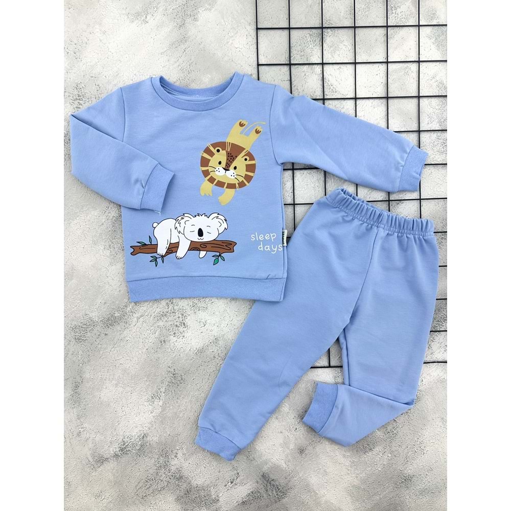 BAMBU 4521 KOALA BASKILI MEVSİMLİK TAKIM - MAVİ - 1 YAŞ