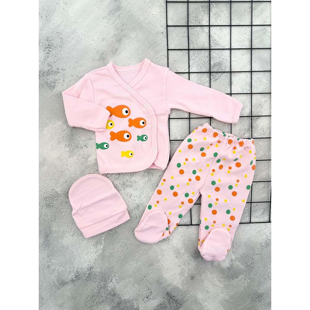 GONCA 4277 BALIKLAR ZIBIN TAKIM - PEMBE - 0-3 AY