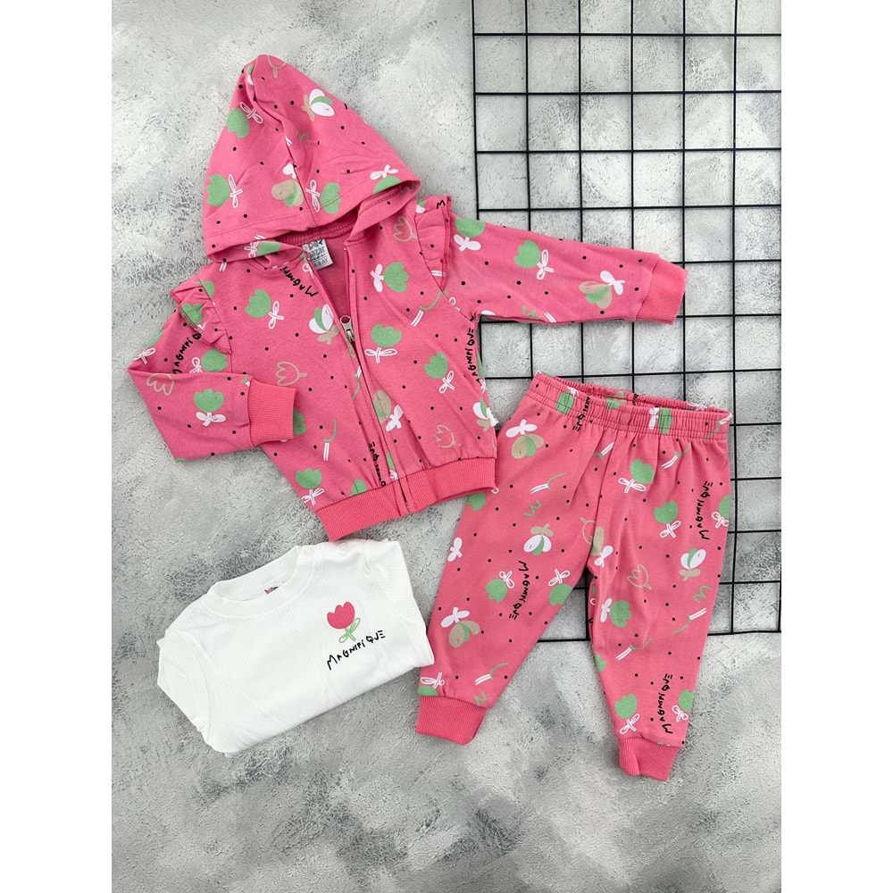 NAZAR 26209 LALE BASKILI MEVSİMLİK TAKIM - NAR ÇİÇEĞİ - 9 AY