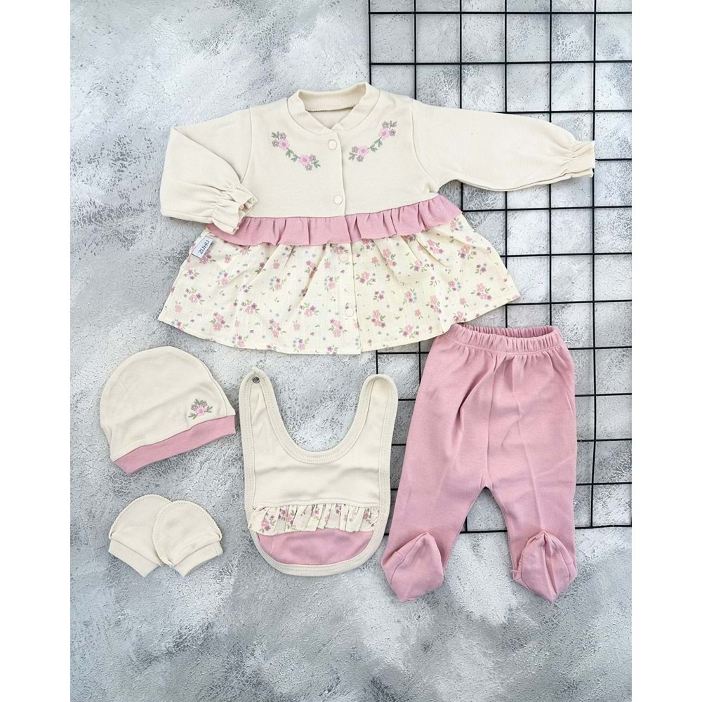 BABY ZUHU 0974 KELEBEK NAKIŞLI 5 Lİ ZIBIN SET