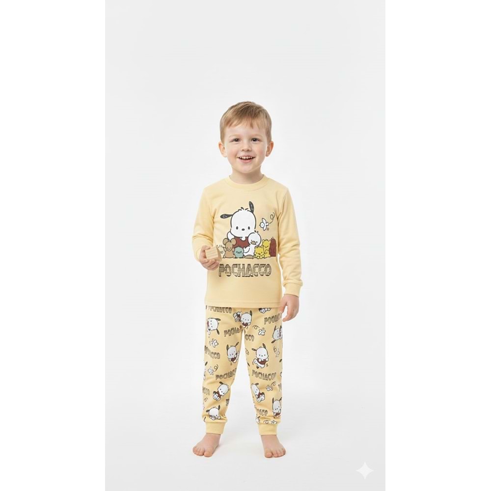 BEBEMER 0119 PİKAÇHU PİJAMA TAKIM - BEJ - 2 YAŞ