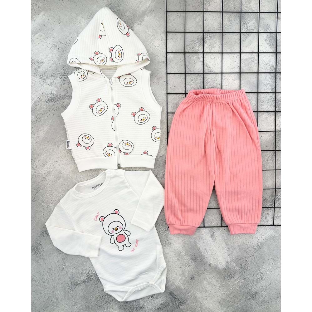 NAFİTTO 1473 ŞAPKALI CİVCİV 3 LÜ MEVSİMLİK TAKIM - NAR ÇİÇEĞİ - 9 AY