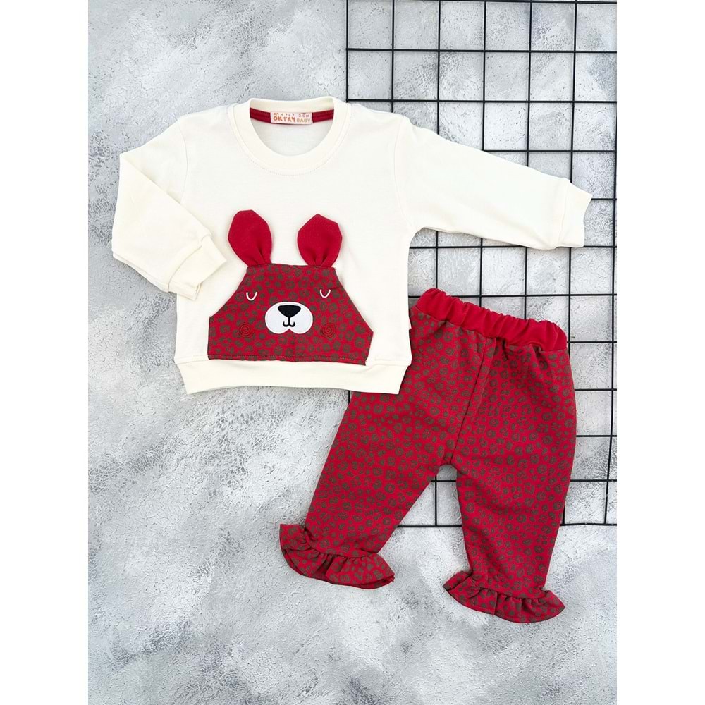 OKTAY 4498 LEOPAR KÖPEK MEVSİMLİK TAKIM - KIRMIZI - 9-12 AY