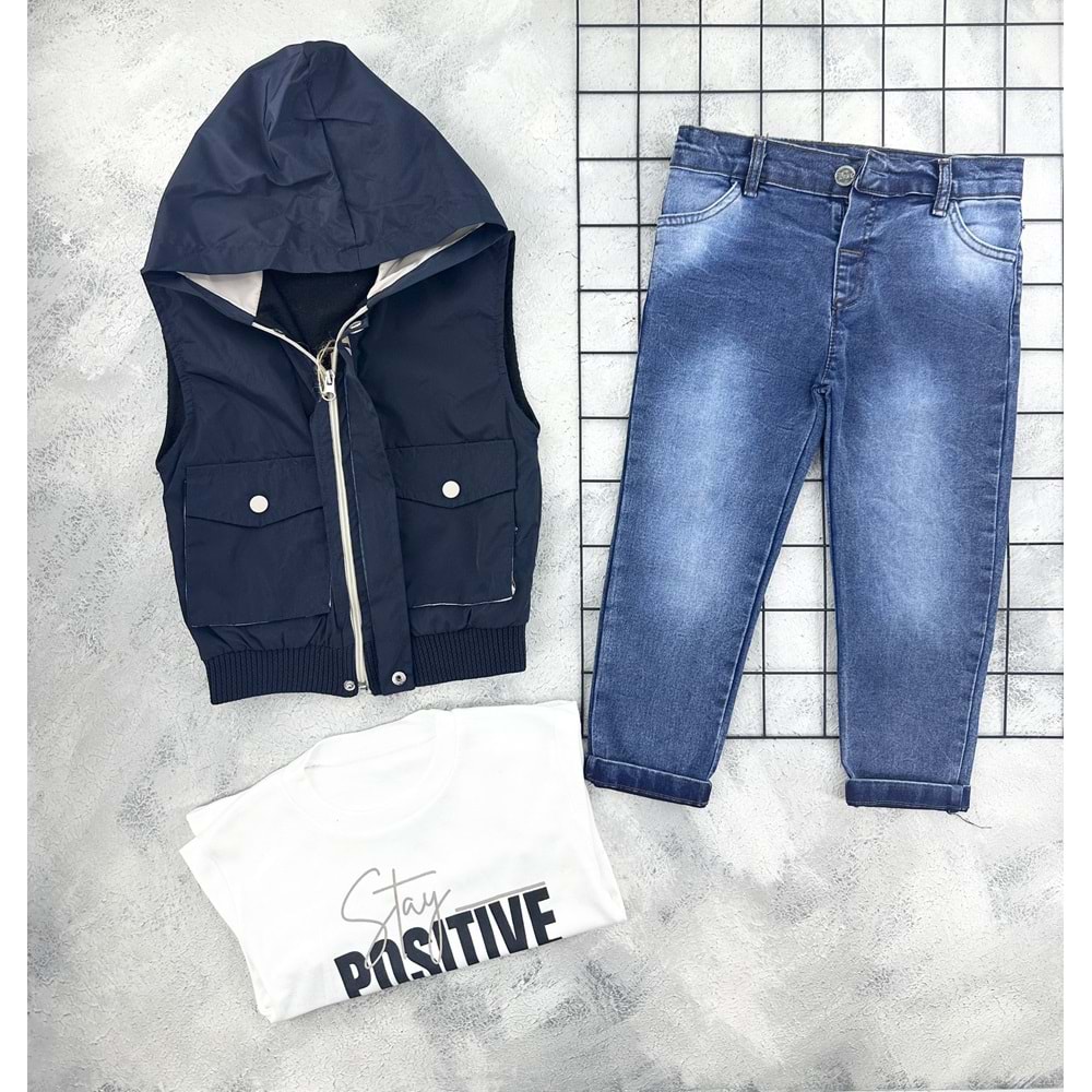 CANÖZ 3502 CEPLİ YELEK 3 LÜ TAKIM - LACİ - 7 YAŞ