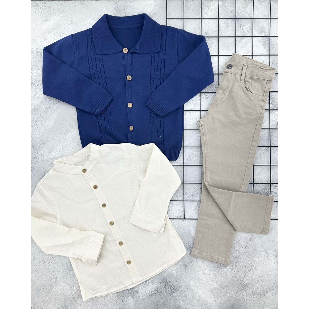 ECOO 3718 TRİKO HIRKA 3 LÜ TAKIM - LACİ - 5 YAŞ