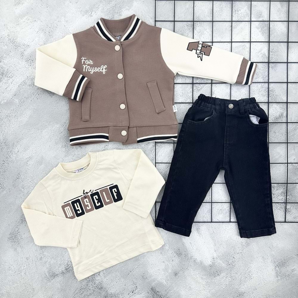 NAZAR 26029 KOLEJ CEKETLİ TAKIM - KAHVE - 18 AY