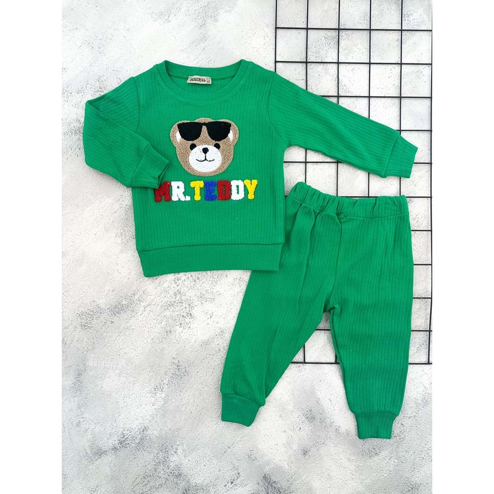 CİCİFİX 2022 GÖZLÜKLÜ AYI MEVSİMLİK TAKIM - YEŞİL - 6 YAŞ