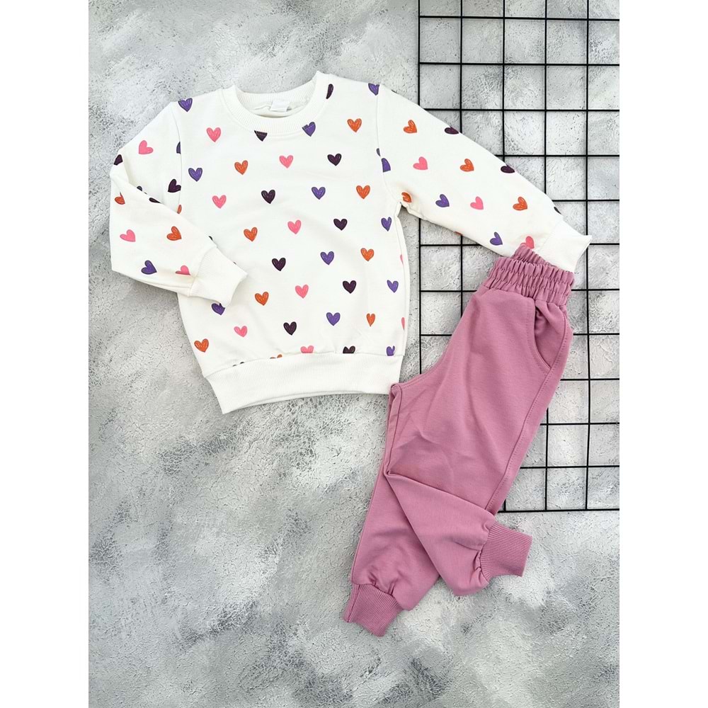 MARS 1608 KALP BASKILI MEVSİMLİK TAKIM - GÜL KURUSU - 2 YAŞ