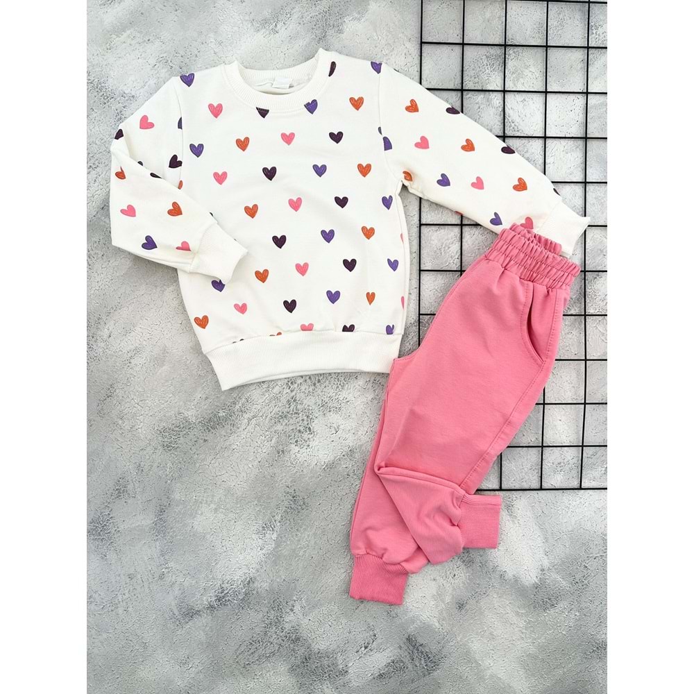 MARS 1608 KALP BASKILI MEVSİMLİK TAKIM - PEMBE - 4 YAŞ