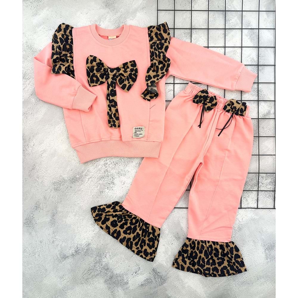 CİCİFİX 2026 LEOPAR FİYONKLU MEVSİMLİK TAKIM - NAR ÇİÇEĞİ - 8-9 YAŞ