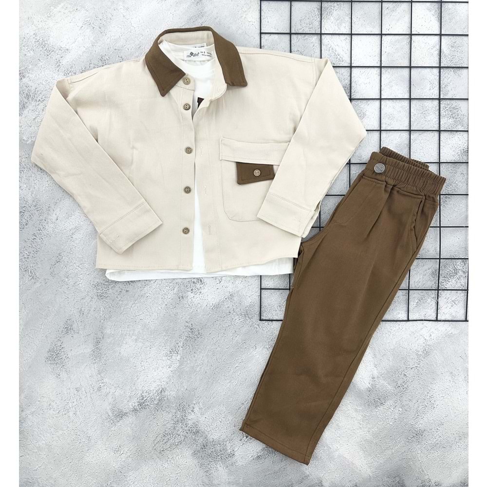 MİNİ LIFE 6407 CEPLİ CEKET TAKIM - BEJ - 3 YAŞ