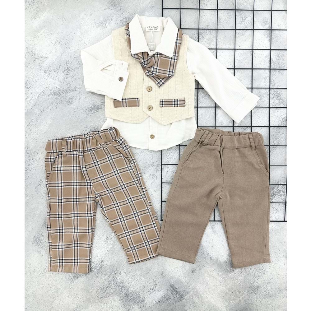 MİMO COOL 509 FULARLI ERKEK TAKIM - KAHVE - 9 AY