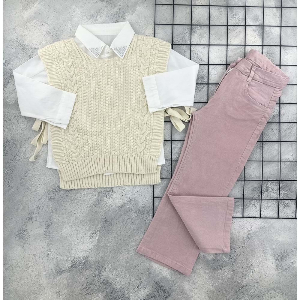 ECOO 3729 SÜVETERLİ TAKIM - BEJ - 5 YAŞ