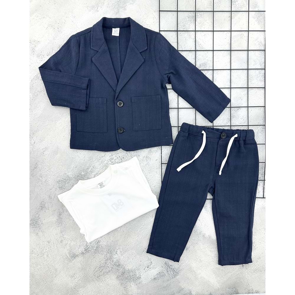 DMB 7569 CEPLİ MÜSLİN TAKIM - BEJ - 2-3 YAŞ