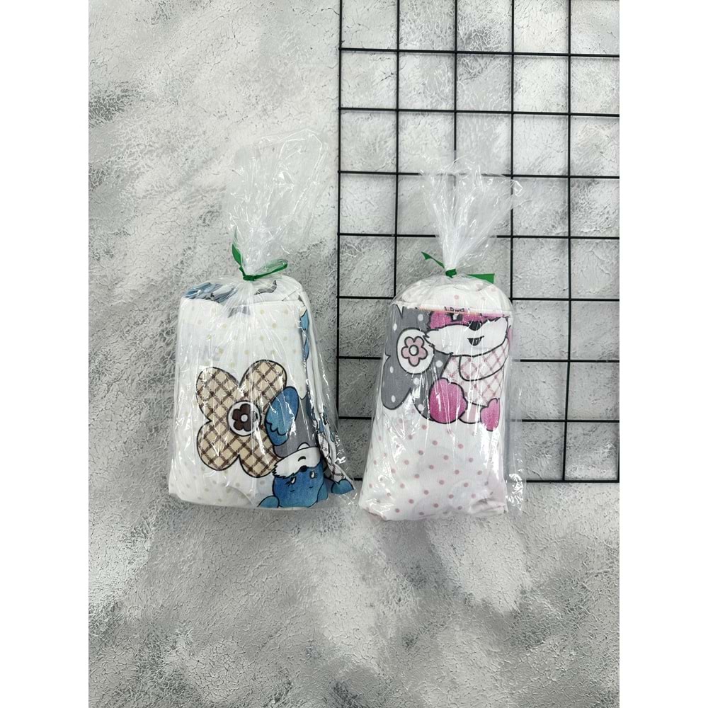 ALİŞ 028 TAVŞAN LASTİKLİ ÇARŞAF YASTIK KILIFI - PEMBE - 0 AY