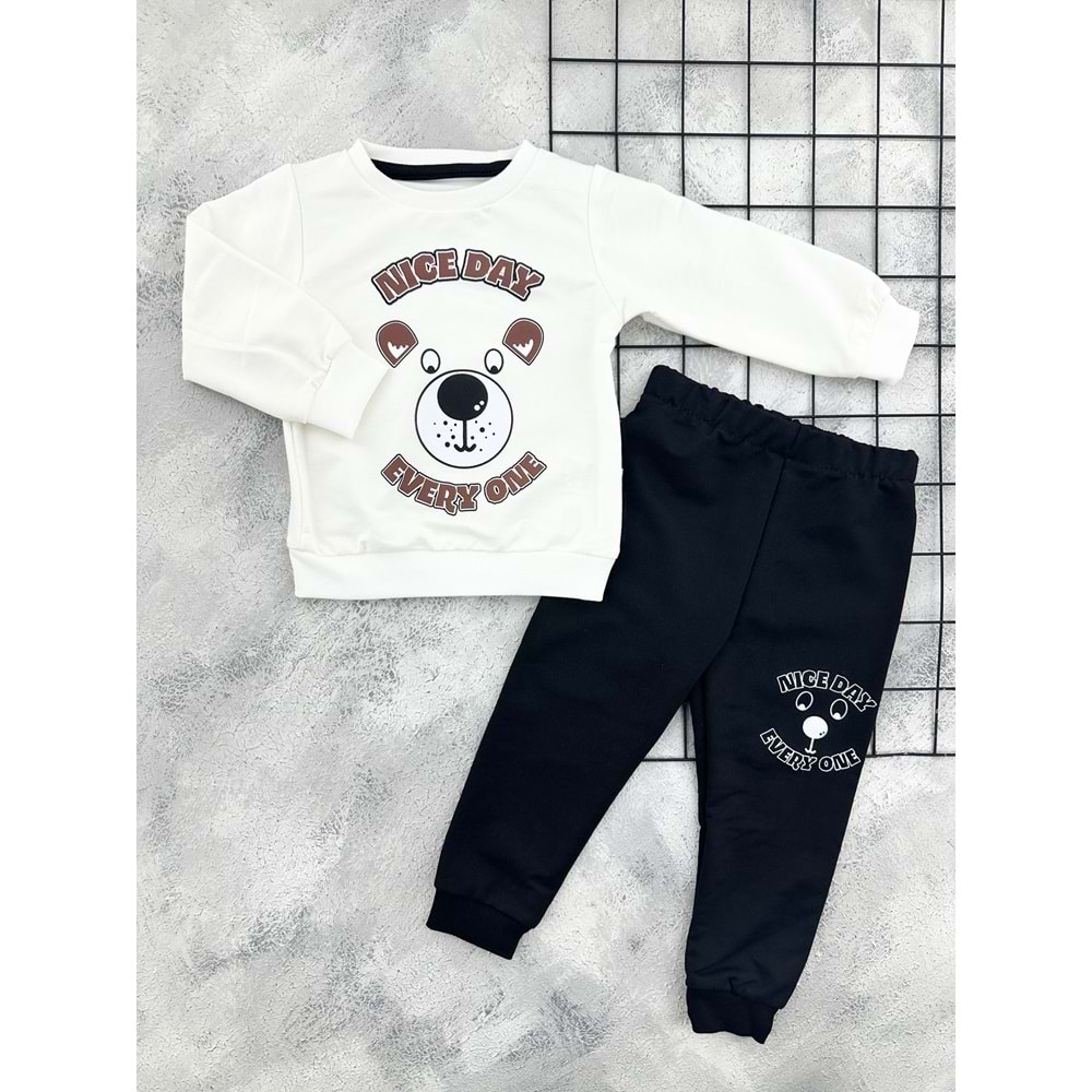 BAMBU 4533 NİCE DAY BASKILI MEVSİMLİK TAKIM - SİYAH - 3 YAŞ