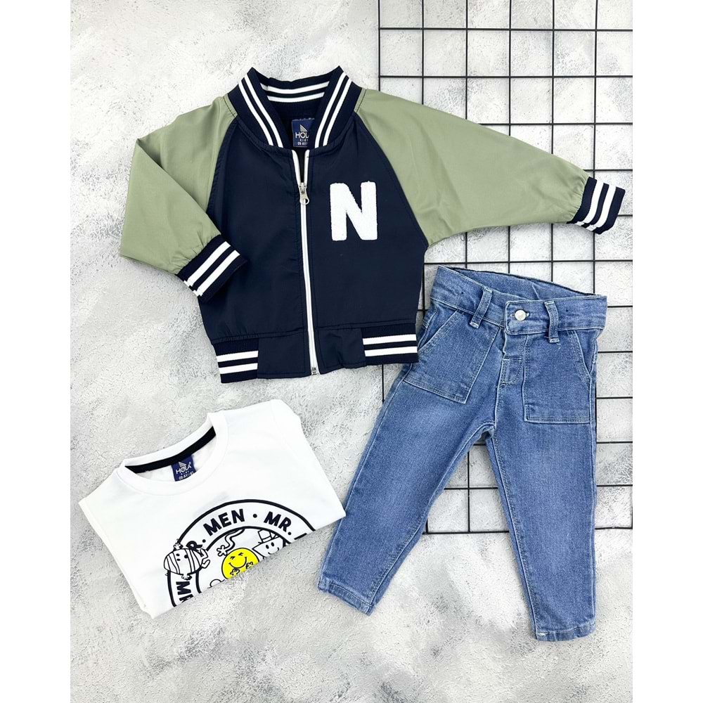 HOLA 80273 KOLEJ CEKETLİ KOT TAKIM - YEŞİL - 24 AY