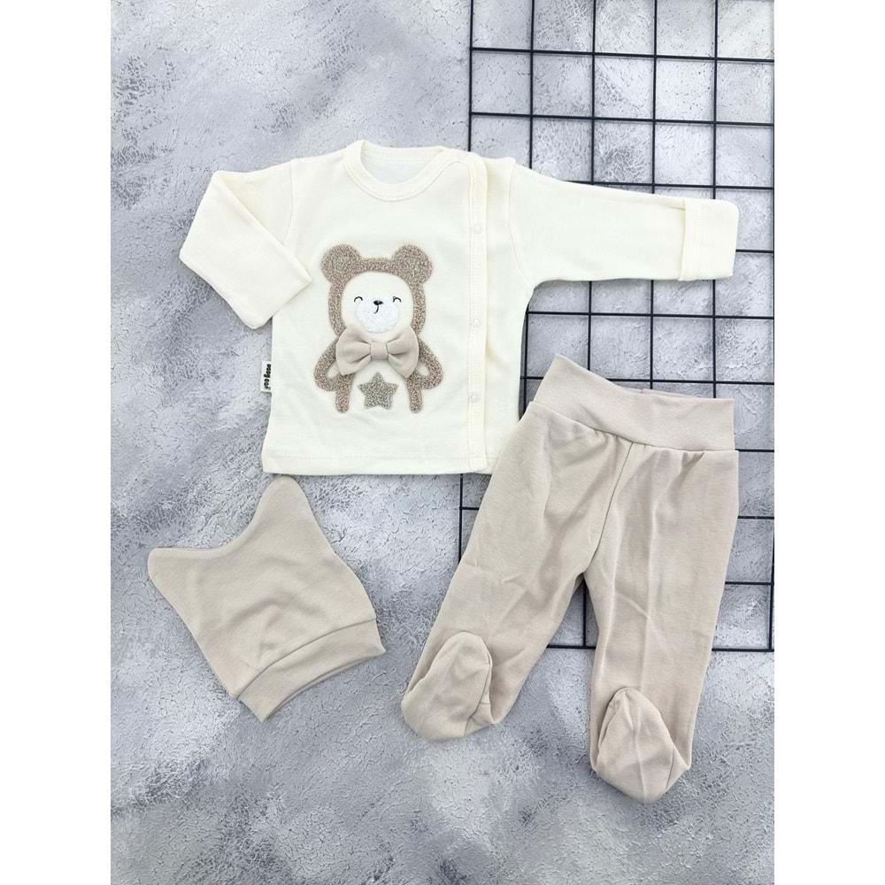 BABYCAN 9344 SÜZENE AYICIK ZIBIN TAKIM - KAHVE - 0-3 AY