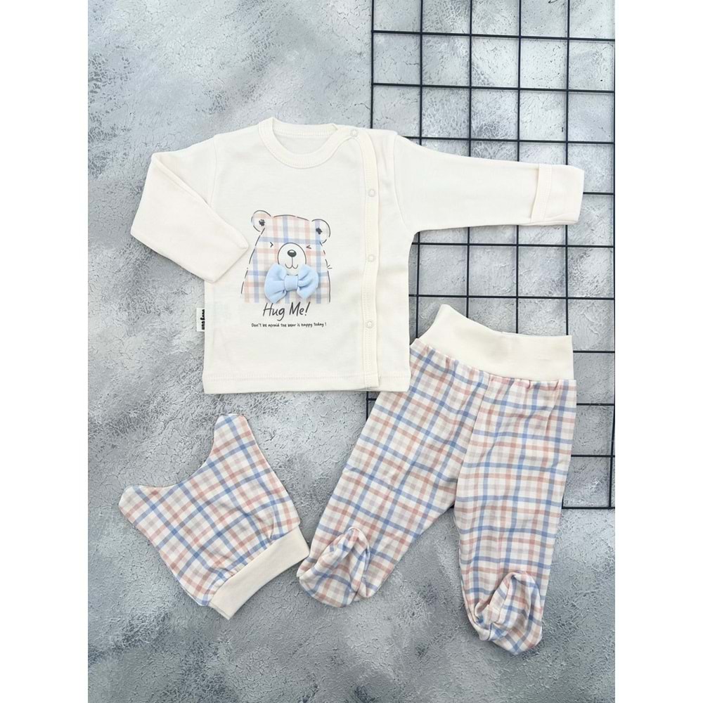 BABYCAN 9442 EKOSE AYICIK ZIBIN TAKIM - MAVİ - 0-3 AY