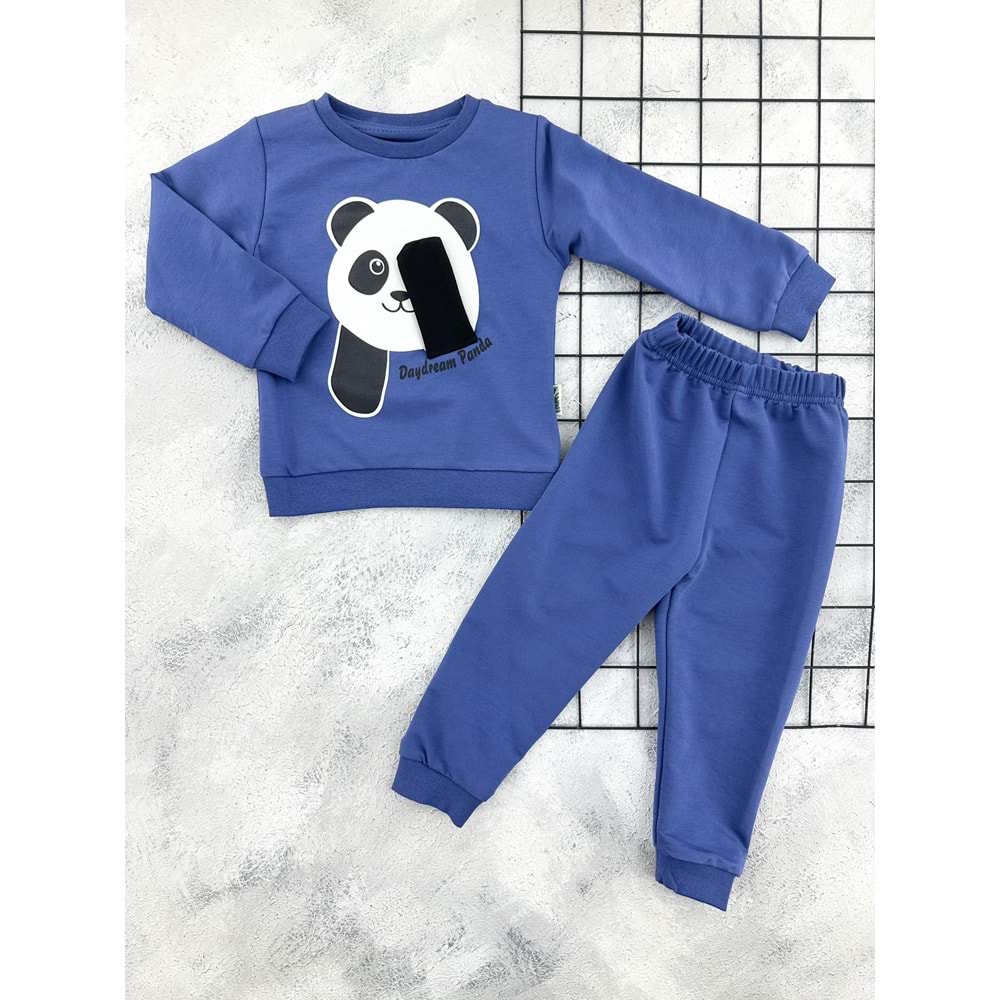 BAMBU 4534 PANDA BASKILI MEVSİMLİK TAKIM - LACİ - 1 YAŞ