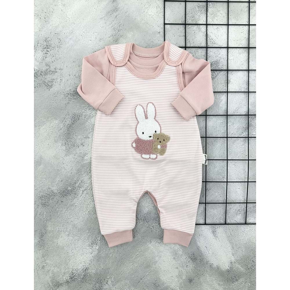 BABYCAN 3019 ÇİZGİLİ TAVŞAN TULUM - PUDRA - 3-6 AY