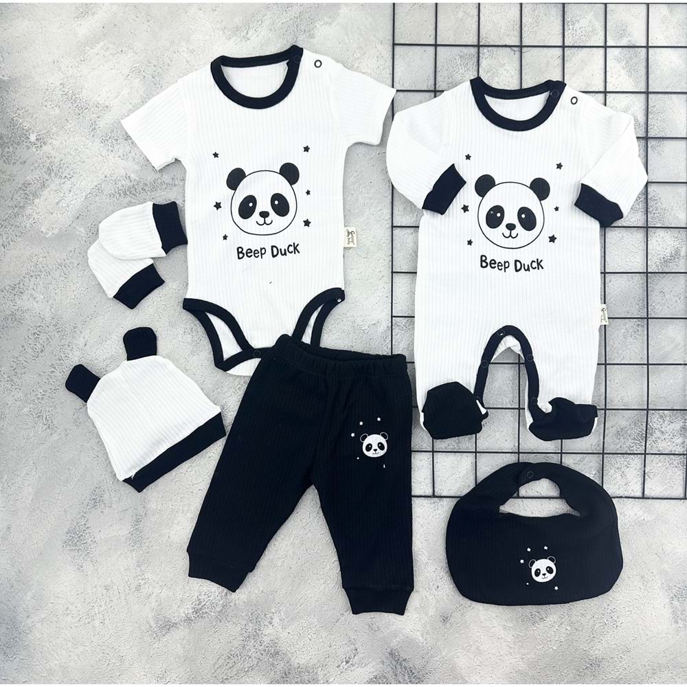 COŞAY 25221 PANDA BASKILI 6LI SET(0-3AY)