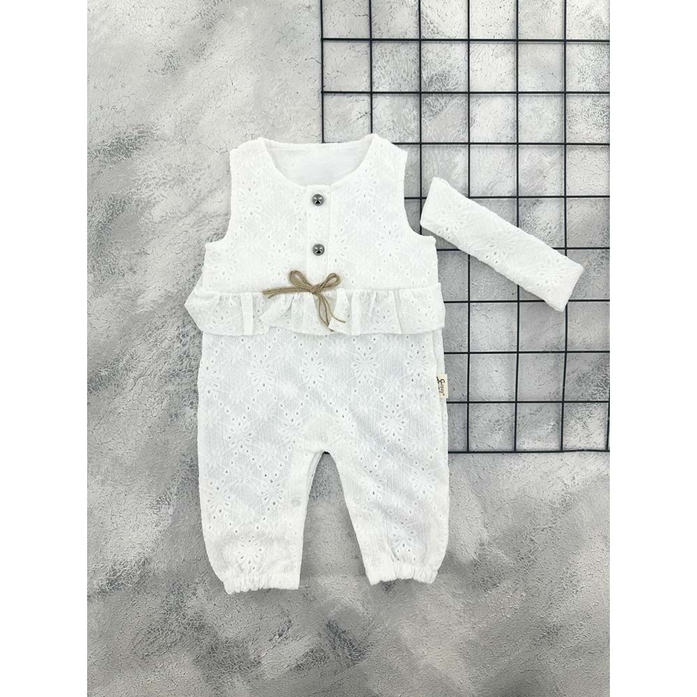 COŞAY 0091 TOP DÜĞMELİ TULUM(6-18AY) - KREM - 6-9 AY