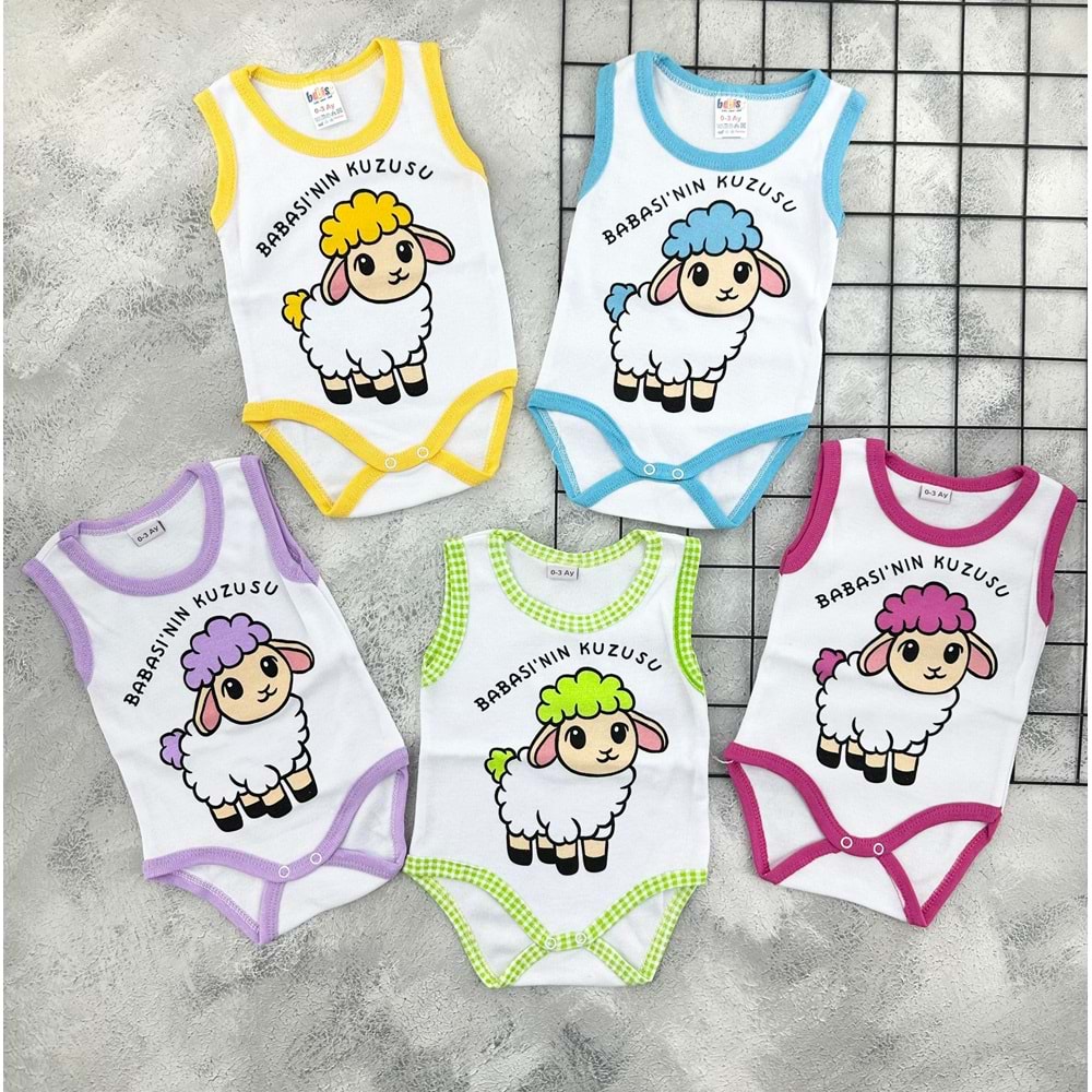 MSA BABASININ KUZUSU YAZILI BADİ - MAVİ - 4 YAŞ