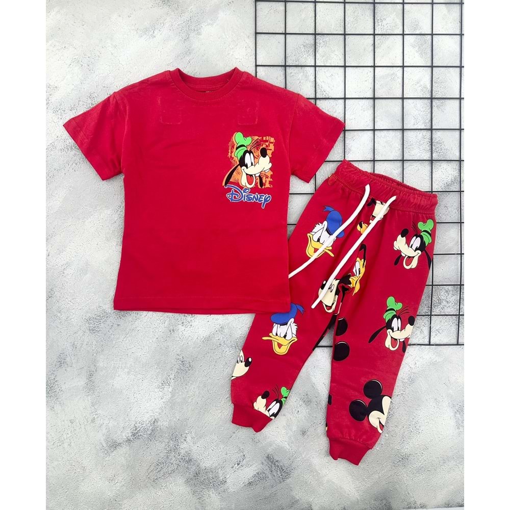 ZR 7022 DİSNEP BASKILI TAKIM - KIRMIZI - 7-8 YAŞ